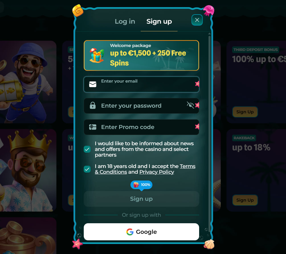 Procedura testata tre passaggi registrazione bonus